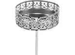 Spina Portacandele In Filigrana Argento Anticato Ø6,4Cm H12,5Cm Set Di 4 Candele A Bastoncino Per Tealight