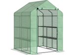 Serra Walk-In, Struttura In Acciaio, 8 Ripiani, Copertura In Plastica Pe, Impermeabile, Resistente Ai Raggi Uv
