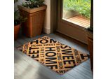 Brubaker Zerbino Per Interni Ed Esterni - Home Sweet Home - 45 X 75 Cm - Zerbino Antiscivolo Resistente Alle Intemperie E Antiscivolo - Marrone Nero
