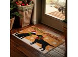 Zerbino Natalizio Brubaker - Cani Natale - Zerbino Per Esterni E Interni - 45 X 75 Cm Zerbino Natalizio Antipolvere - Resistente Agli Agenti Atmosferici E Antiscivolo