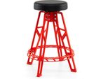 Sgabello Da Officina Alto Costway, Sedia Da Officina Con Sedile Girevole A 360° E Poggiapiedi, Sgabello Da Officina Imbottito Fino A 181 Kg, Sedile Da Officina Rosso
