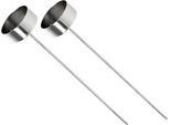 Portacandele Argento Da Inserire 21Cm Set Di 8 - Portacandele In Metallo Per Corona D'avvento E Decorazione Della Tavola