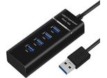 Inf Hub Usb 3.0 Con 4 Porte, Indicatore Led E Interruttore, Alta Velocità Nero