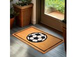 Zerbino Brubaker Per Esterni E Interni - Calcio - Tappetino Antisporco 45 X 75 Cm In 100% Cocco - Resistente Alle Intemperie E Antiscivolo - Tappetino Antiscivolo Per Porte