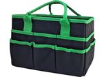 Inf Borsa Porta Attrezzi Da Giardino In Tessuto Oxford - Organizer Portatile Con Tasche Multiple Verde
