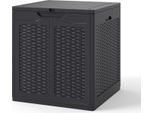 Costway Box Da Giardino 145L, Box Per Cuscini Con Coperchio Richiudibile E Look Rattan, Box Per Cuscini Resistente Alle Intemperie Per Piscina, Giardino, Terrazza Marrone