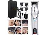 Inf Tagliacapelli Professionale Uomo Con Lama In Vetroceramica E Display Digitale D'argento