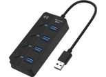 Inf Hub Usb 3.0 A 4 Porte Con Interruttori Individuali E Indicatori Led