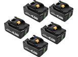 Batteria, 18V Li-Ion, Alta Capacità, 5 Batterie 6,0Ah