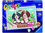 Ravensburger Dipingere Con I Numeri Cani In Un Cestino Set Di Artigianato Creativo