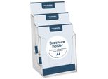 Europel 350101 Europel Tisch-Prospekthalter, A4 Hoch, 3 FäCher, Glasklar