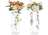 Vevor Set Di 2 Sgabelli Per Fiori Quadrati 20X20X80Cm Portafiori In Acrilico Tavolino Moderno Colonna Per Fiori In Laminato Acrilico Sgabello Per Piante Portafiori In Metallo Per La Decorazione Di Bar Hotel Caffè
