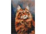 Mosaico A Diamante, Ricamo 30X40 Linea Cat Brown Flamingo