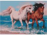Mosaico A Diamante, Ricamo 30X40 Cavalli Linea Flamingo
