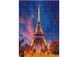 Mosaico Di Diamanti, Ricamo 30X40 Torre Eiffel Di Notte Linea Flamingo