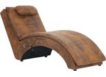 Chaise Longue Da Massaggio Con Cuscino In Pelle Scamosciata Marrone