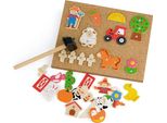 Viga Toys Lavagna Di Sughero In Legno Fattoria Giocattolo