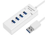Inf Hub Usb 3.0 Con 4 Porte, Indicatore Led E Interruttore Di Alimentazione, Alta Velocità Bianco
