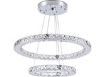 Lampadario, Sorgente Luminosa A Led, Design Elegante, 2 Anelli D50Xd30Cm, Luminosità Dimmerabile