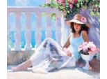 50X40 Cm Set Pittura Per Numeri Con Cornice In Legno Bambina