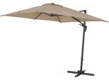 Siena Garden Vito Ombrellone A Sbalzo Antracite/Taupe 250 X 250 Cm Struttura Alluminio/Acciaio