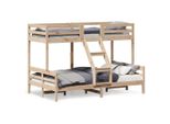 Letto A Castello 90X200/120X200 Cm In Legno Massiccio Di Pino