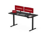 Sanodesk Scrivania Elettrica Regolabile In Altezza 120X60Cm Piano Unico, 4 Vani Portaoggetti, Portata 60 Kg, Protezione Anticollisione Nero