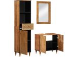 Vidaxl Set Di Mobili Da Bagno A 3 Pezzi In Legno Massiccio Di Mango