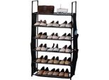 Herzberg, Scaffale Per Scarpe A 6 Strati - 47X100Cm Nero