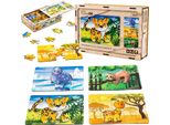 Puzzle In Legno 4In1 Animali Selvatici