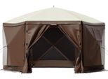 Tenda Gazebo Succebuy, 3 X 3 M, Tettoia Pop-Up Da Campeggio A 6 Lati Con Finestre A Rete, Borsa Per Il Trasporto E Picchetti Portatili, Grande Tenda Ombreggiante Per Campeggio All'aperto, Prato, Giardino