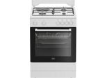 Cucina Combinata Bianca A 4 Fuochi Da 73 Litri Beko Fbs63121Wd