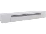 Fortuna Lai Mobile Tv Moderno Bianco 240 Cm, Pannello Luminoso Con Illuminazione Led Variabile