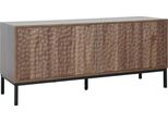 Mobile Tv Rettangolare Con 2 Ante, L120 Cm, Legno Scuro - Oviala Ketry