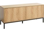 Mobile Tv Rettangolare Con 2 Ante, L120 Cm, Legno Chiaro - Oviala Ketry
