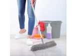 Orion | Manico Di Scopa E Mocio Clean System - 130 Cm - Manico Antiscivolo - Acciaio Inox - Grigio