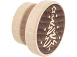 Orion | Timbro Per Biscotti In Legno - Legno Di Faggio - 5,5 Cm - Motivo Albero Di Natale - Decorare I Biscotti