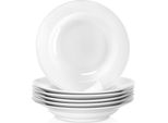 Orion | Set Di Piatti Da Portata - Bianco - 6 Pezzi - 24,5 Cm - 350 Ml - Piatto In Porcellana - Piatto Fondo
