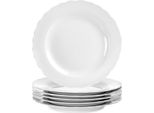 Orion | Set Di Piatti Da Portata - Bianco - 6 Pezzi - 24,5 Cm - Piatti In Porcellana - Piatti Piani