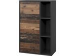 Vicco Libreria Da Parete Berno, 50.1 X 78.4 Cm Con 3 Scomparti Aperti, Nero/Antico