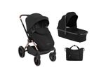 Kikkaboo Passeggino Kara 2 In 1 Navicella, Sedile Sportivo, Borsa Fasciatoio, Sospensioni Nero