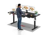 Sanodesk Scrivania Regolabile In Altezza 200X80Cm Elettrica Con 4 Funzioni Di Memoria, Protezione Anticollisione, Portata 70Kg, Con Gancio E Contenitore (Nero)
