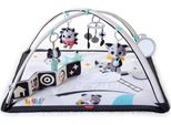 Schwarz-weißes Gymini, 2-in-1-Musik-Babyspielmatte, 0+ Monate, Baby-Spielgymnastik, 18 Aktivitäten, Interaktives Musikspielzeug, Kontrastierendes Babybuch, Verstellbare Bögen, Magische Geschichten