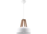 Lumilo Lampada A Sospensione Satura 1 E27 Bianco Legno Design