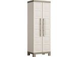 Dmora Armadio Da Esterno Strathmore 45X65X182H Cm Marrone Sabbia, Apertura Battente 2 Ante Italy