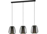 Lampadario Contemporaneo Curasao 3 Luci Acciaio Nero