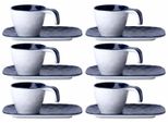 Tazza Da Caffè Espresso Con Piattino - Harmony Blue - Edizione Estiva Set Da 6