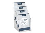 Europel 350100 Europel Tisch-Prospekthalter, A5 Hoch, 4 FäCher, Glasklar
