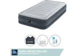 Intex Airbed - 1 Persona - 99 X 191 X 33 Cm - Grigio - Con Pompa Incorporata, Lenzuolo Bianco E Kit Di Riparazione