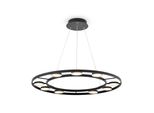 Lampada A Sospensione Led Nera, Design Ad Anello, H 150 Cm